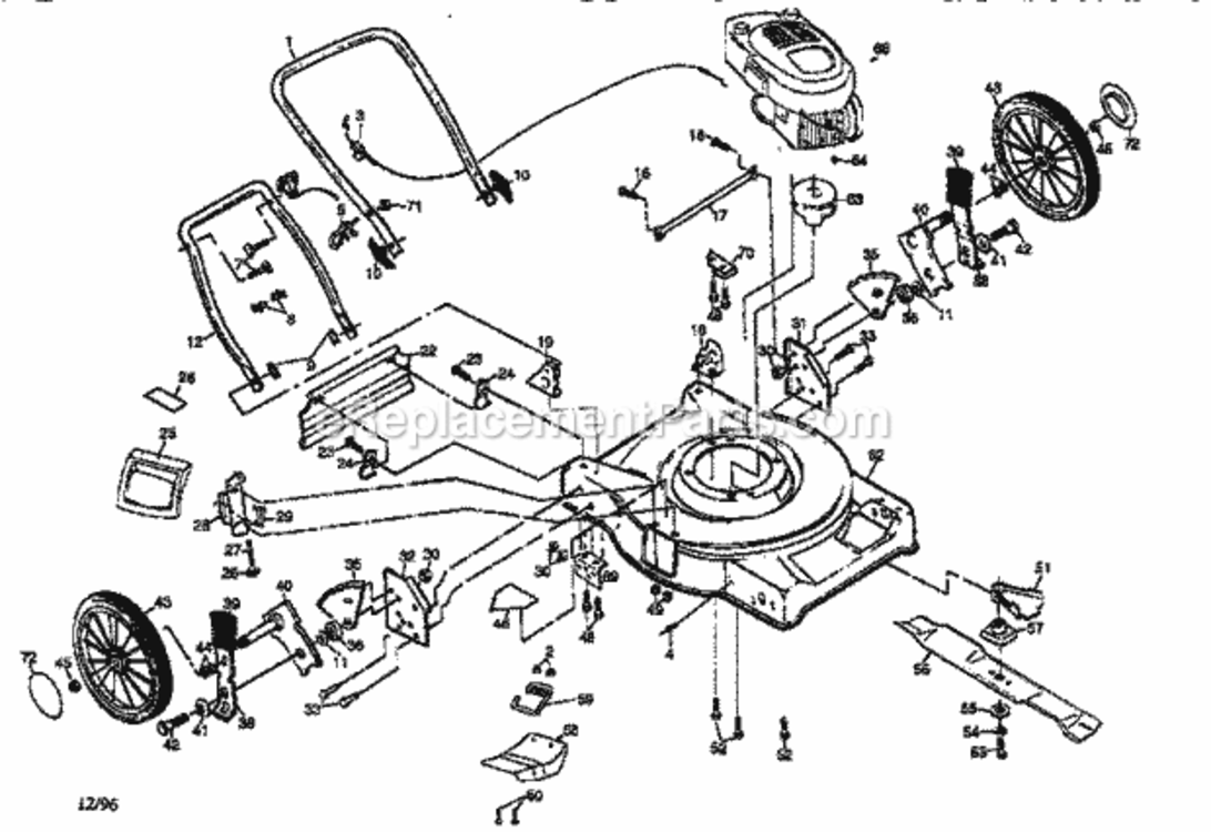 Page A Diagram and Parts List for 917377210  Craftsman Lawn Mower