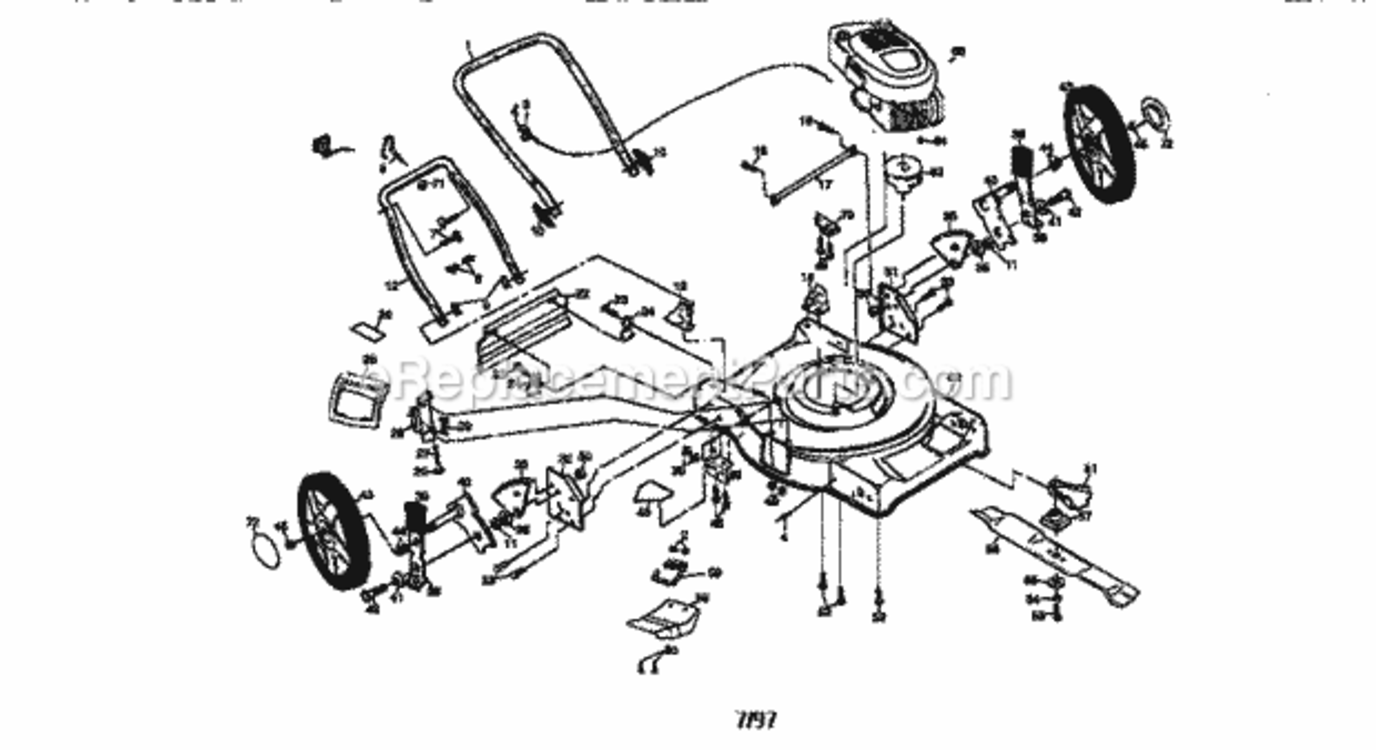 Page A Diagram and Parts List for 917377212  Craftsman Lawn Mower