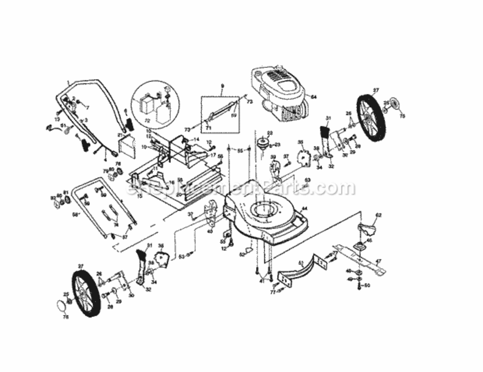 Page B Diagram and Parts List for 917377220  Craftsman Lawn Mower