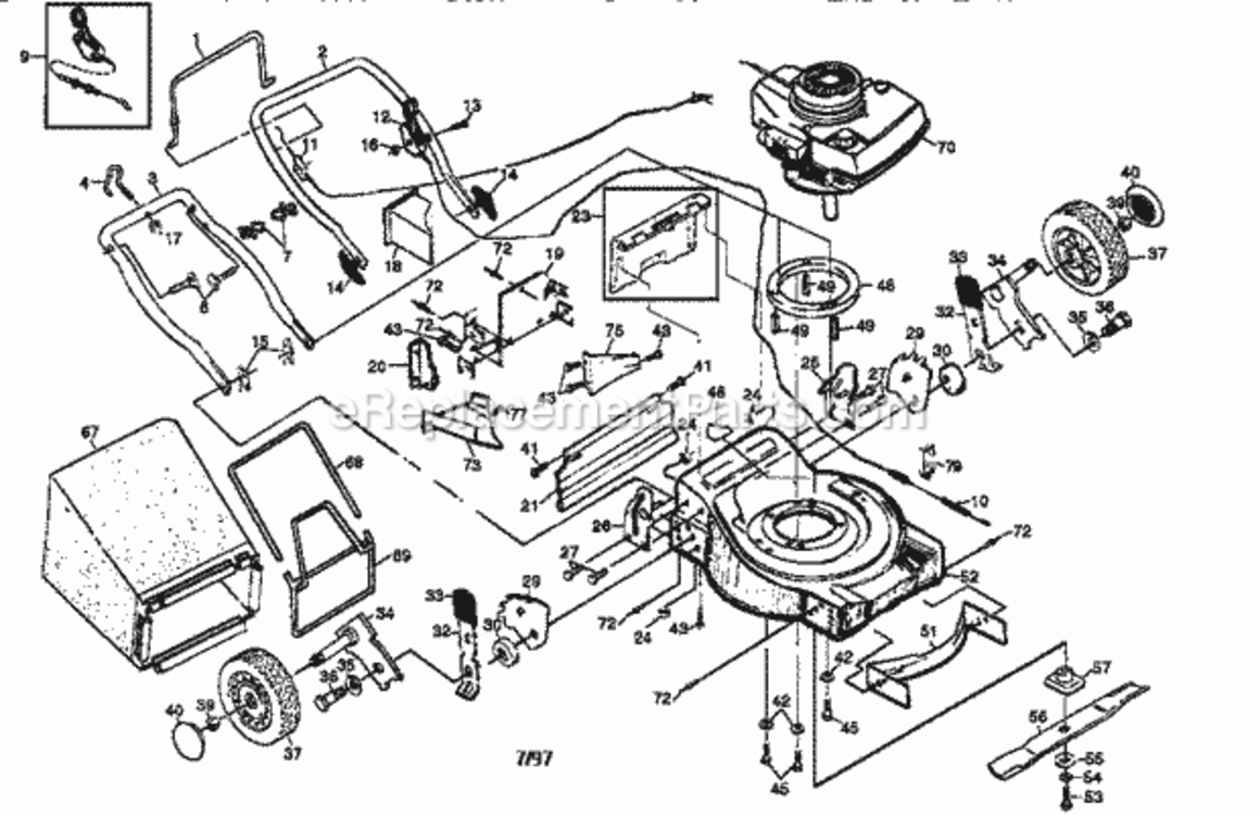 Page A Diagram and Parts List for 917377251  Craftsman Lawn Mower