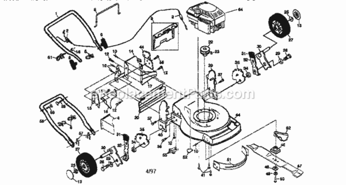 Page A Diagram and Parts List for 917377261  Craftsman Lawn Mower