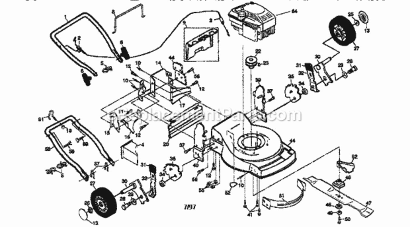 Page A Diagram and Parts List for 917377264  Craftsman Lawn Mower
