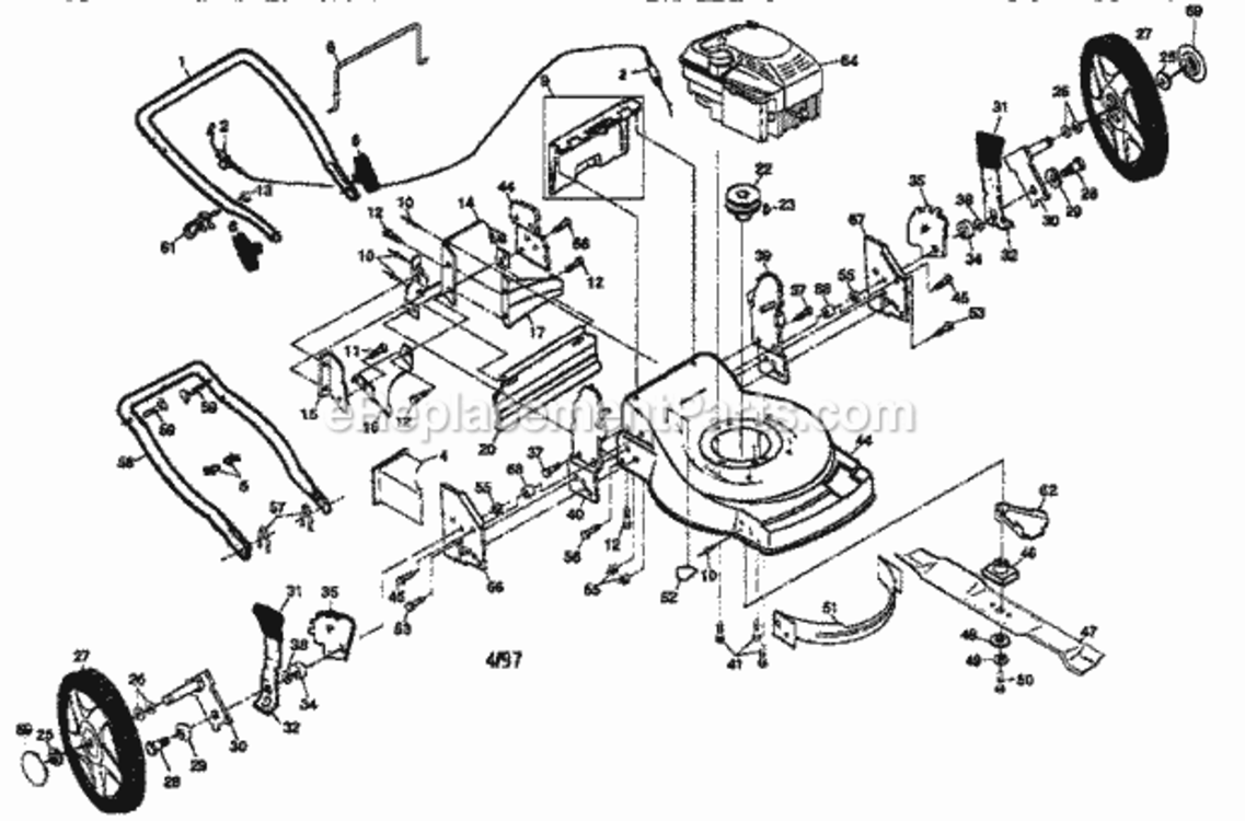 Page A Diagram and Parts List for 917377281  Craftsman Lawn Mower