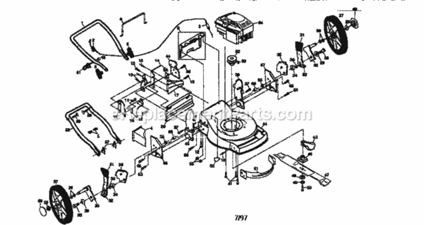Page A Diagram and Parts List for 917377283  Craftsman Lawn Mower