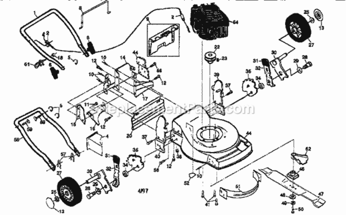 Page A Diagram and Parts List for 917377301  Craftsman Lawn Mower