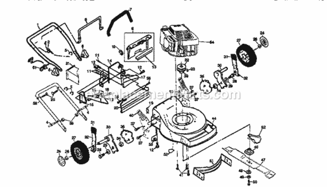 Page B Diagram and Parts List for 917377311  Craftsman Lawn Mower