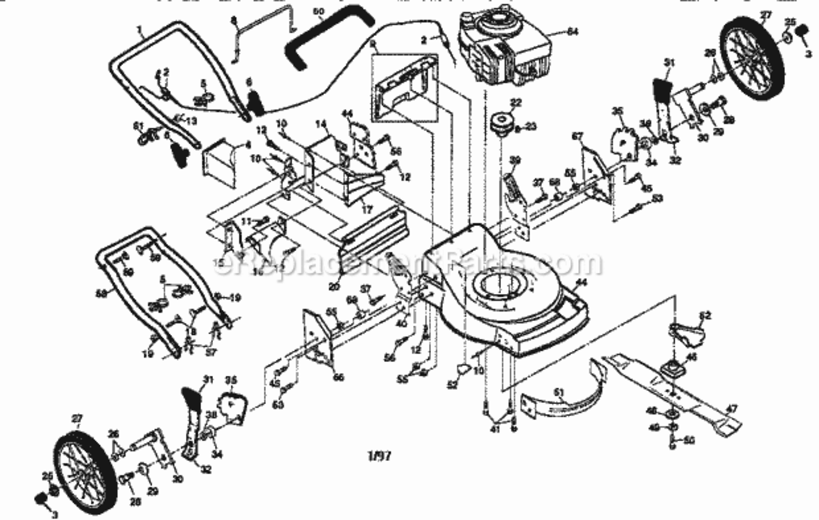 Page A Diagram and Parts List for 917377320  Craftsman Lawn Mower