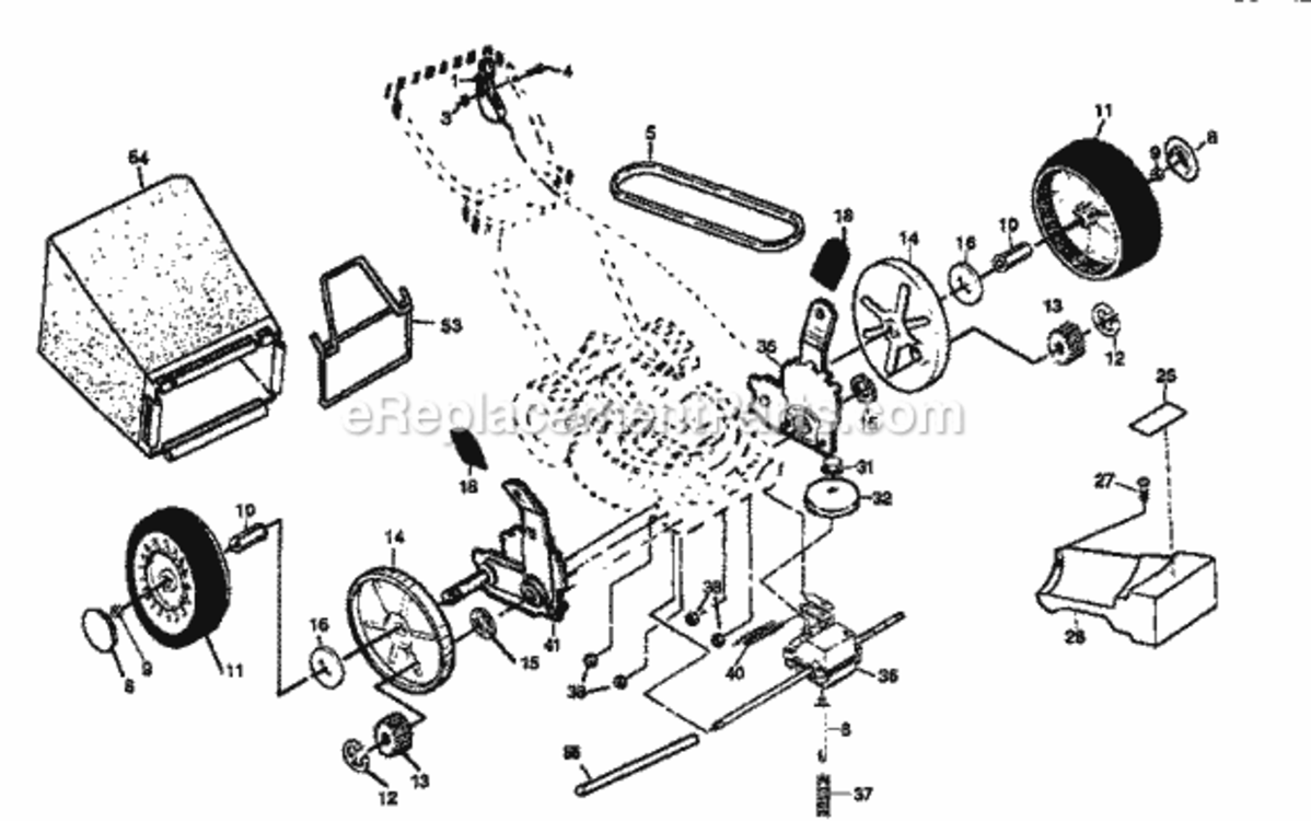 Page B Diagram and Parts List for 917377321  Craftsman Lawn Mower