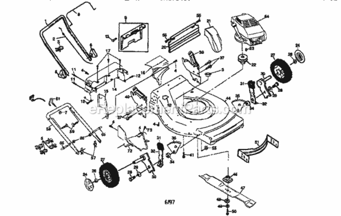 Page A Diagram and Parts List for 917377331  Craftsman Lawn Mower