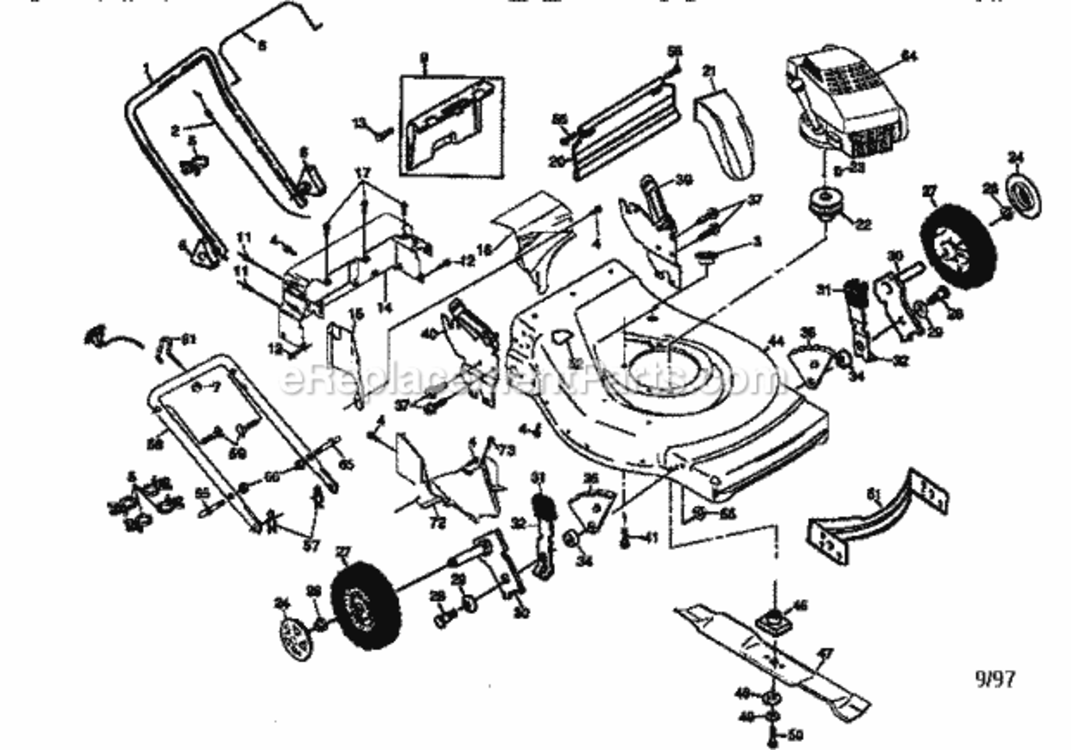 Page A Diagram and Parts List for 917377332  Craftsman Lawn Mower