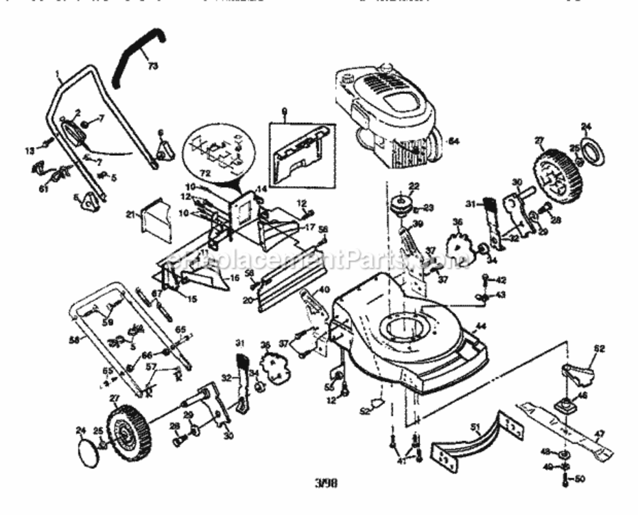 Page A Diagram and Parts List for 917377350  Craftsman Lawn Mower