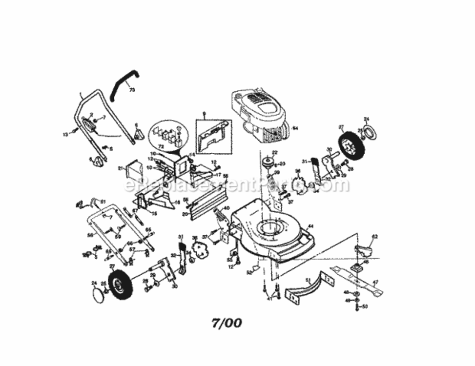 Page A Diagram and Parts List for 917377353  Craftsman Lawn Mower