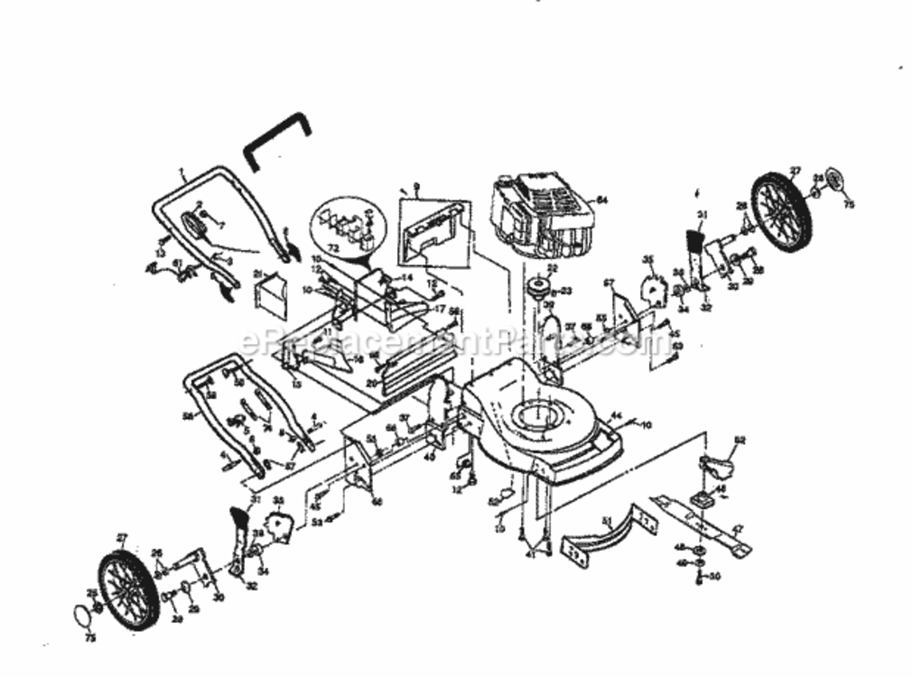 Page B Diagram and Parts List for 917377360  Craftsman Lawn Mower