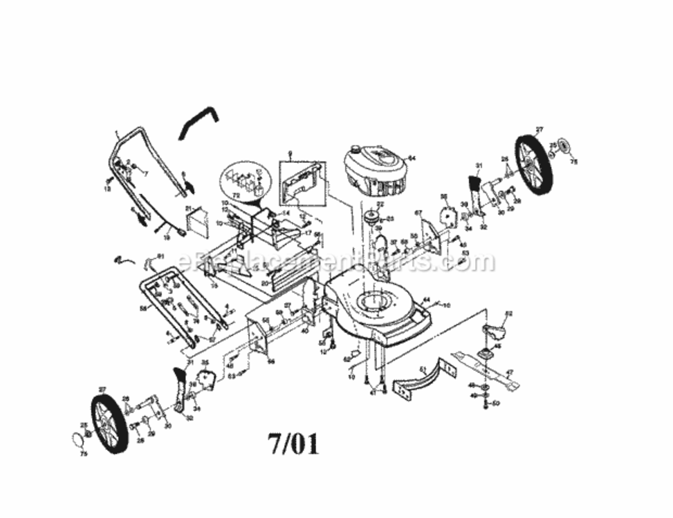 Page A Diagram and Parts List for 917377363  Craftsman Lawn Mower