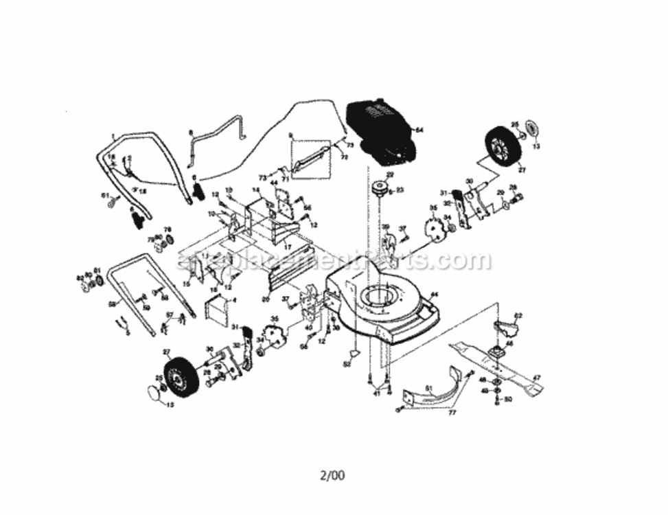 Page A Diagram and Parts List for 917377380  Craftsman Lawn Mower