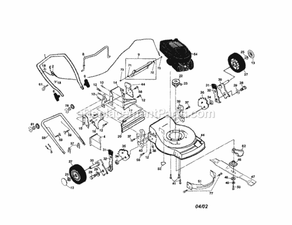 Page A Diagram and Parts List for 917377381  Craftsman Lawn Mower