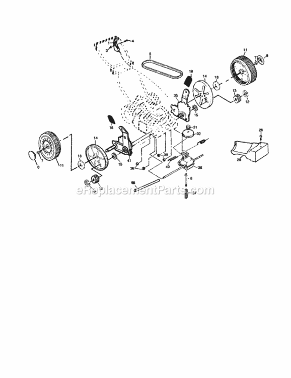 Page C Diagram and Parts List for 917377401  Craftsman Lawn Mower