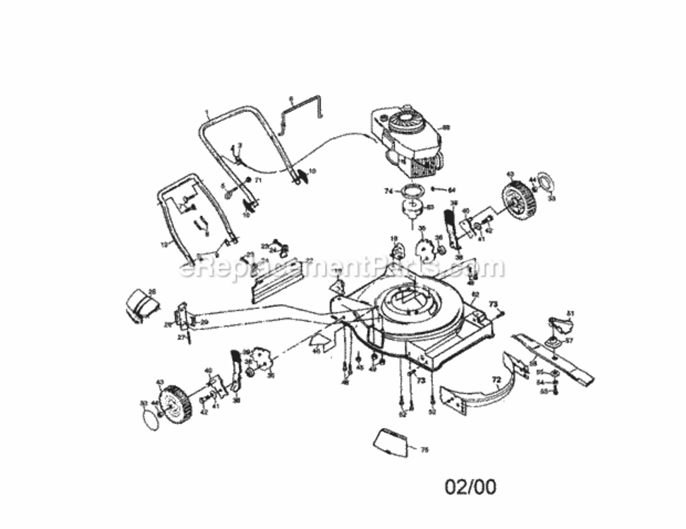 Page A Diagram and Parts List for 917377410  Craftsman Lawn Mower