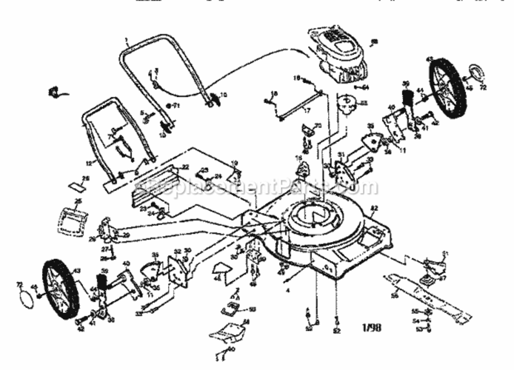 Page A Diagram and Parts List for 917377420  Craftsman Lawn Mower