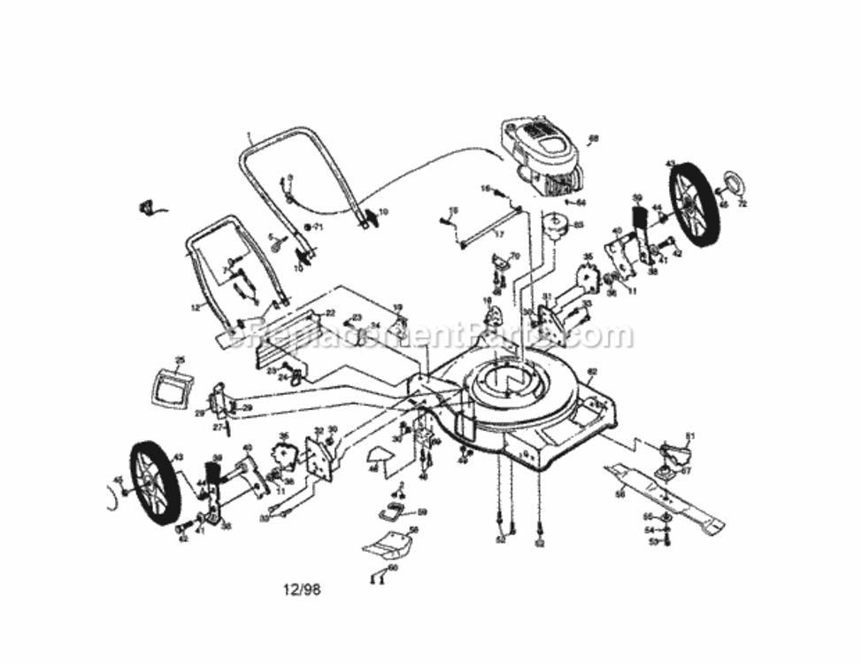 Page A Diagram and Parts List for 917377422  Craftsman Lawn Mower