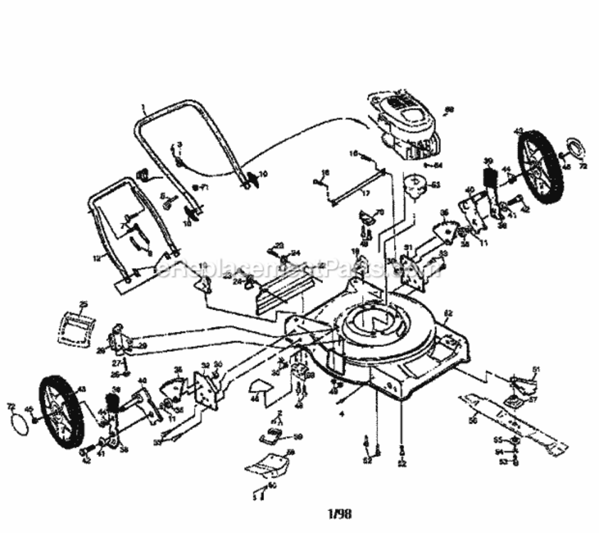 Page A Diagram and Parts List for 91737742A  Craftsman Lawn Mower