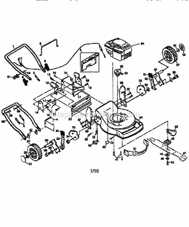 Page A Diagram and Parts List for 91737752A  Craftsman Lawn Mower