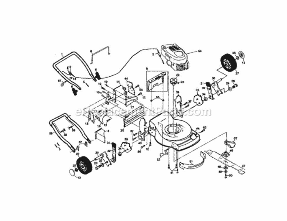 Page B Diagram and Parts List for 917377544  Craftsman Lawn Mower