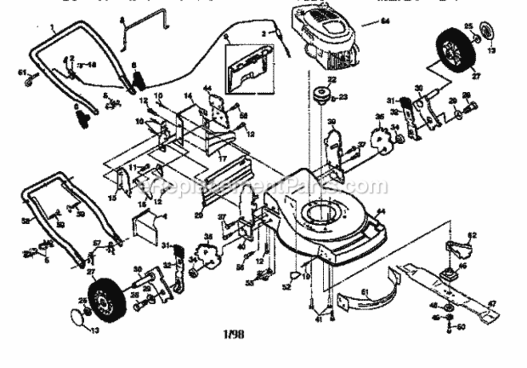 Page A Diagram and Parts List for 91737754A  Craftsman Lawn Mower