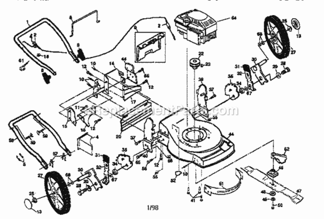 Page A Diagram and Parts List for 917377550  Craftsman Lawn Mower