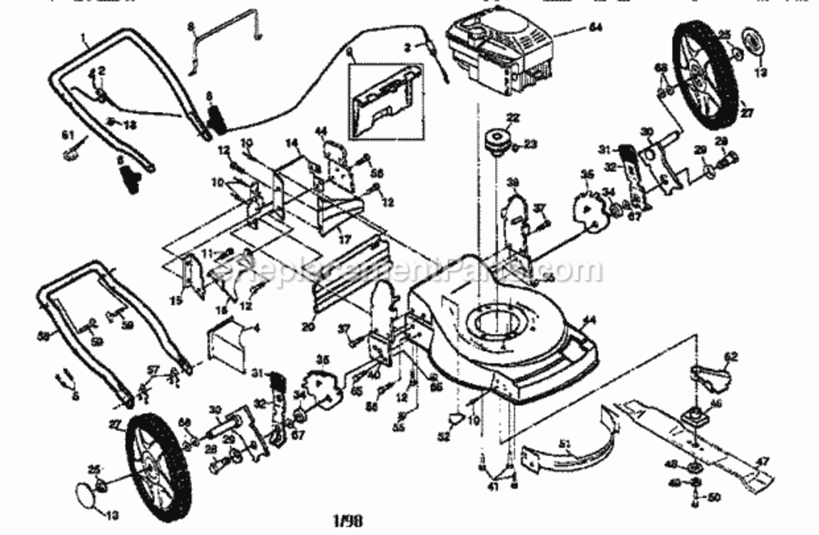 Page A Diagram and Parts List for 91737755A  Craftsman Lawn Mower