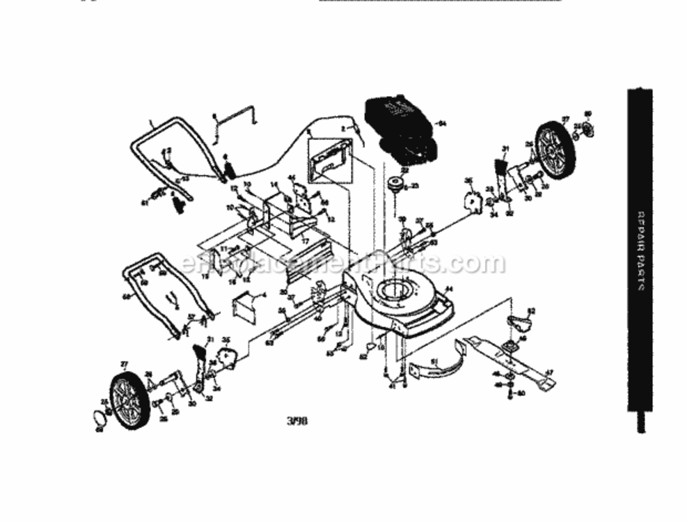 Page A Diagram and Parts List for 917377561  Craftsman Lawn Mower