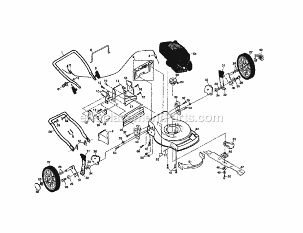 Page B Diagram and Parts List for 917377564  Craftsman Lawn Mower