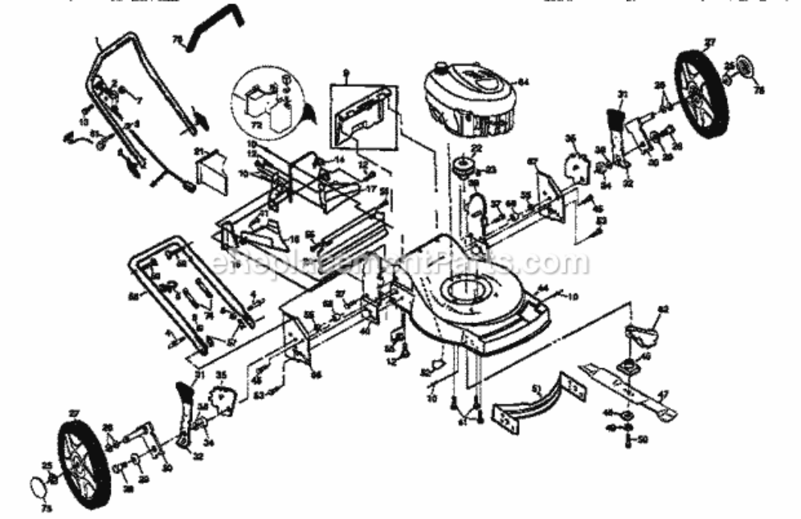 Page B Diagram and Parts List for 917377570  Craftsman Lawn Mower