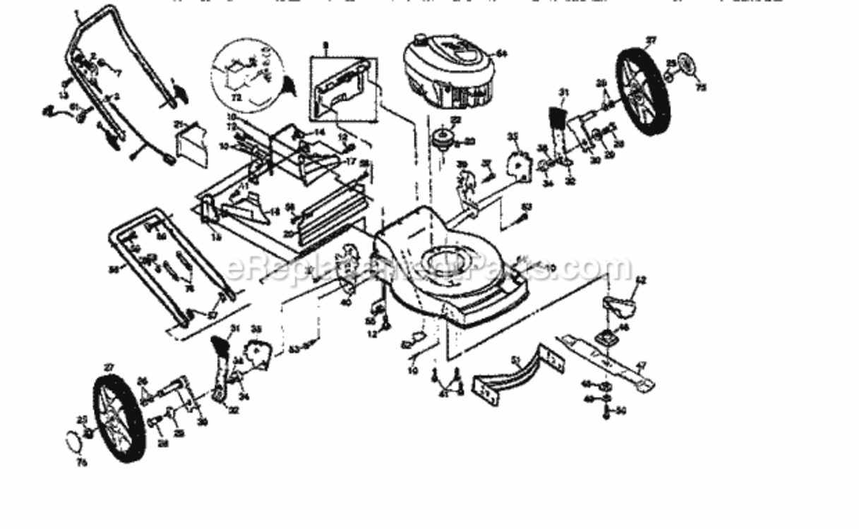 Page B Diagram and Parts List for 917377571  Craftsman Lawn Mower