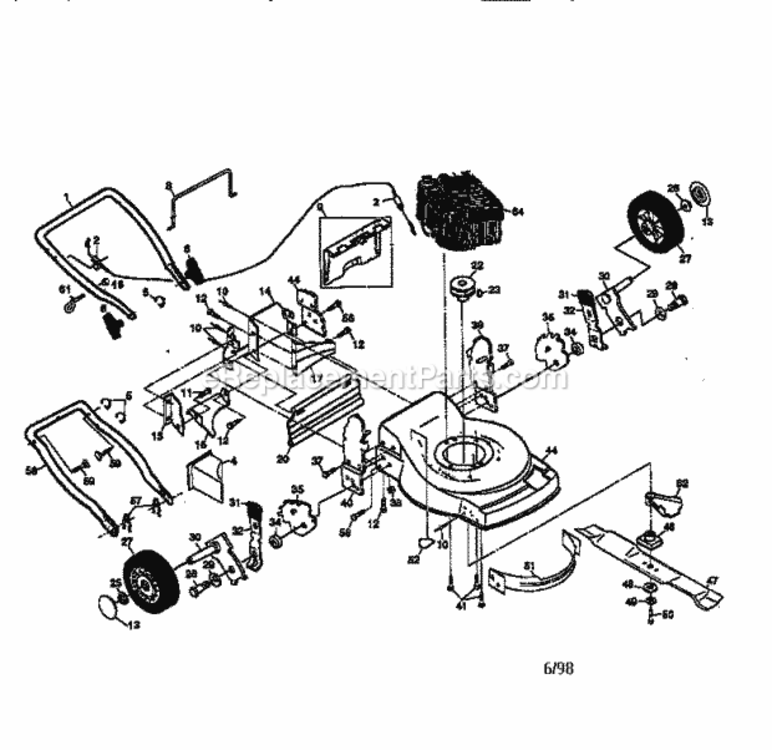 Page A Diagram and Parts List for 917377581  Craftsman Lawn Mower
