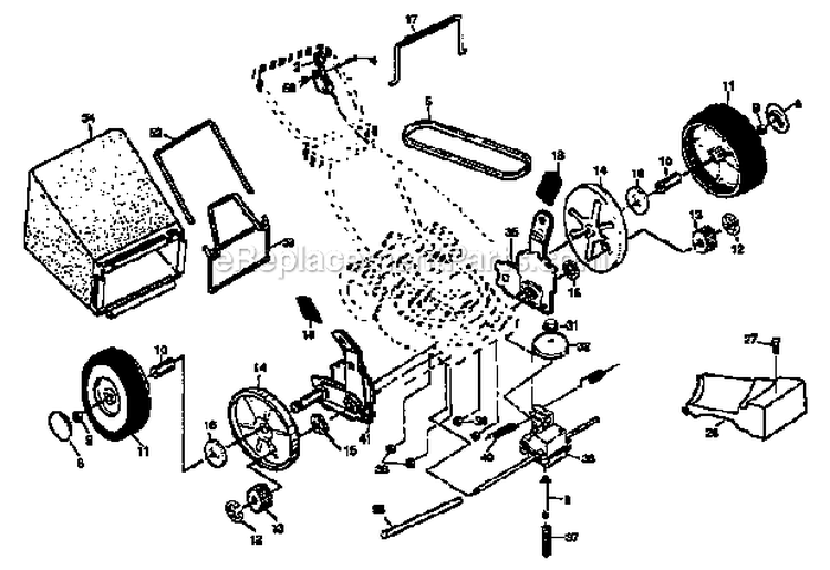 Drive Assembly Diagram and Parts List for 917377590  Craftsman Lawn Mower