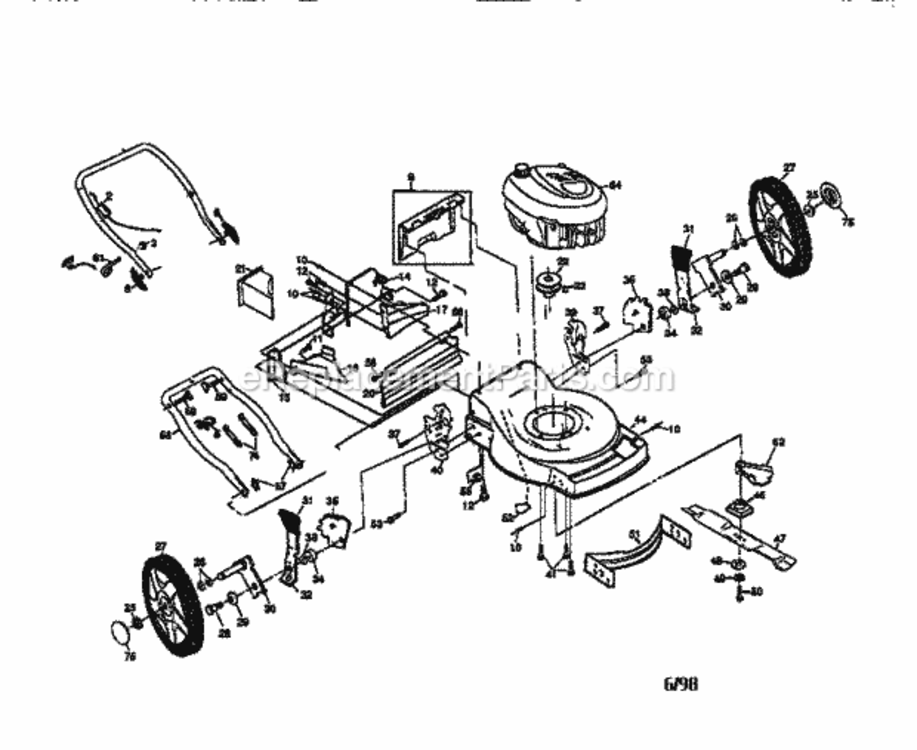 Page A Diagram and Parts List for 917377591  Craftsman Lawn Mower