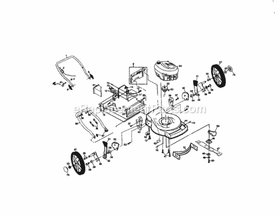 Page B Diagram and Parts List for 917377592  Craftsman Lawn Mower