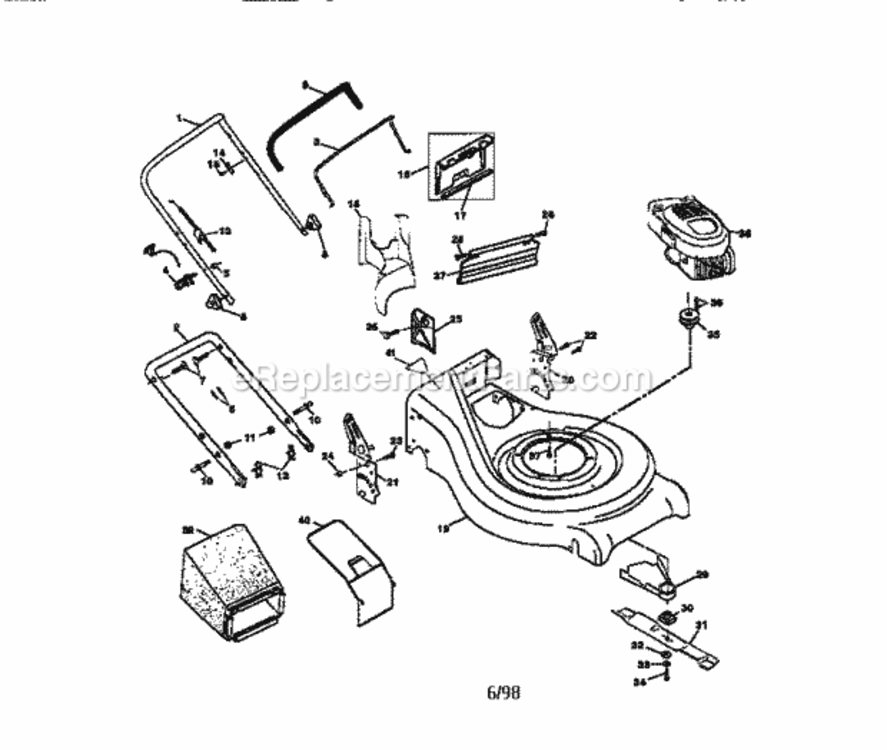 Page A Diagram and Parts List for 917377621  Craftsman Lawn Mower