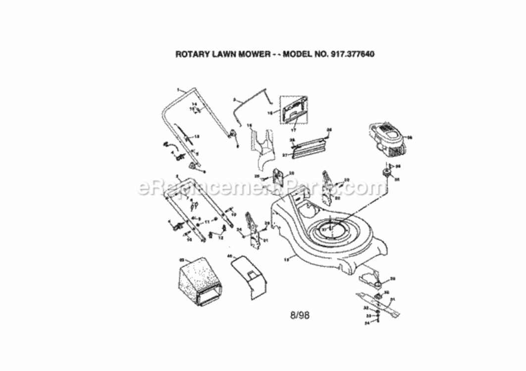 Page A Diagram and Parts List for 917377640  Craftsman Lawn Mower