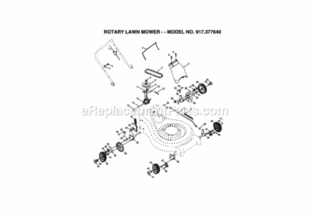 Page B Diagram and Parts List for 917377640  Craftsman Lawn Mower