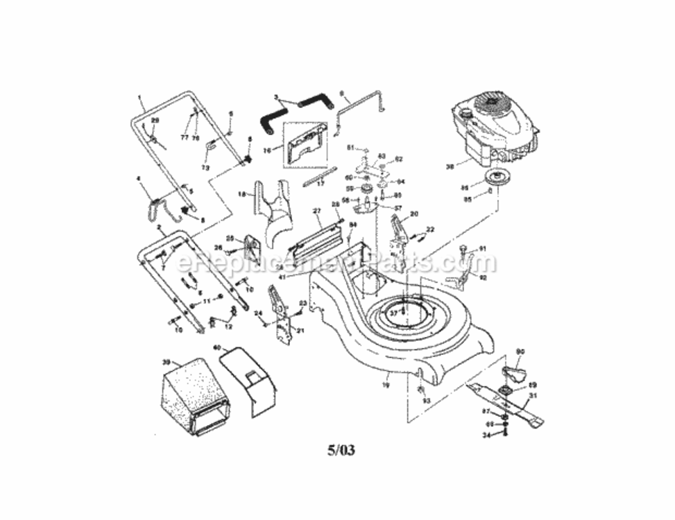 Page A Diagram and Parts List for 917377662  Craftsman Lawn Mower