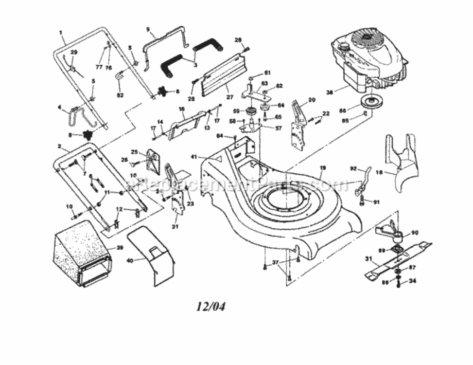 Page A Diagram and Parts List for 917377665  Craftsman Lawn Tractor