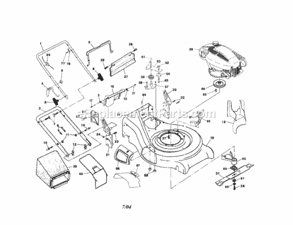 Page A Diagram and Parts List for 917377781  Craftsman Lawn Tractor