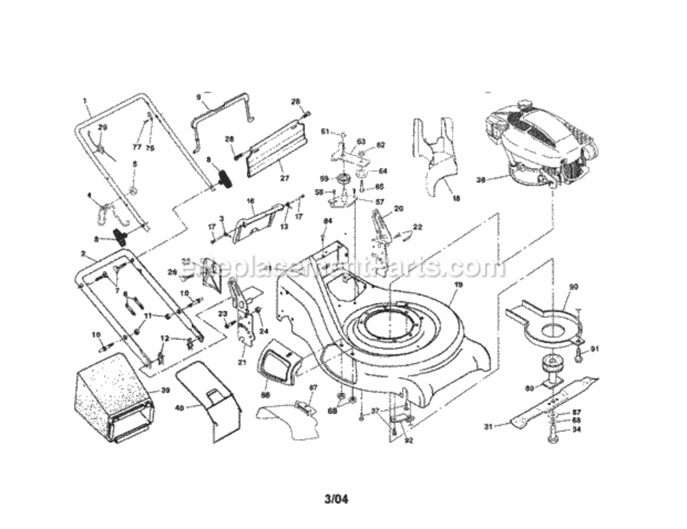 Page A Diagram and Parts List for 917377783  Craftsman Lawn Tractor