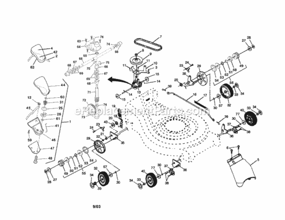 Page B Diagram and Parts List for 917377791  Craftsman Lawn Tractor