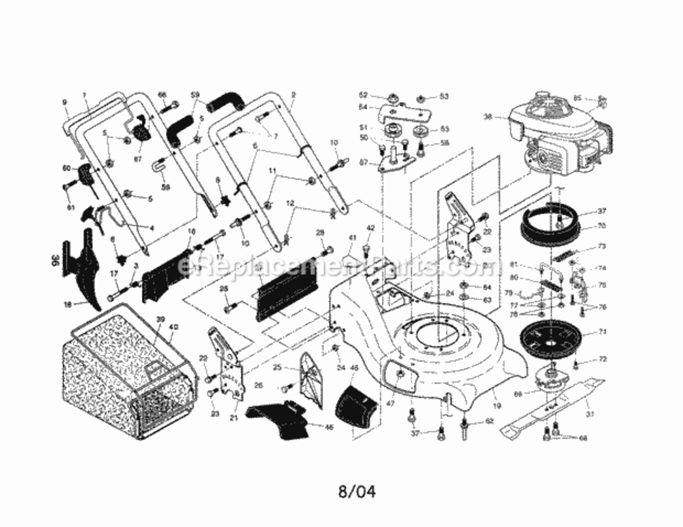 Page A Diagram and Parts List for 917377795  Craftsman Lawn Tractor