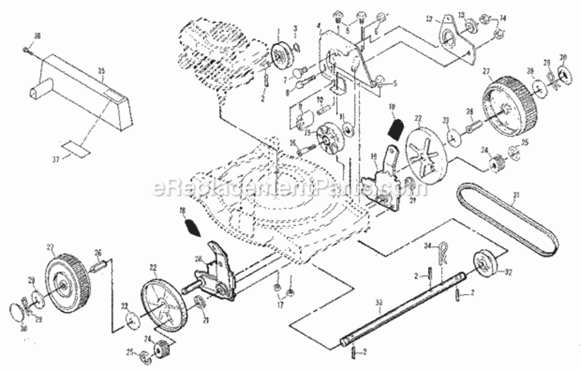 Page B Diagram and Parts List for 917378040  Craftsman Lawn Mower