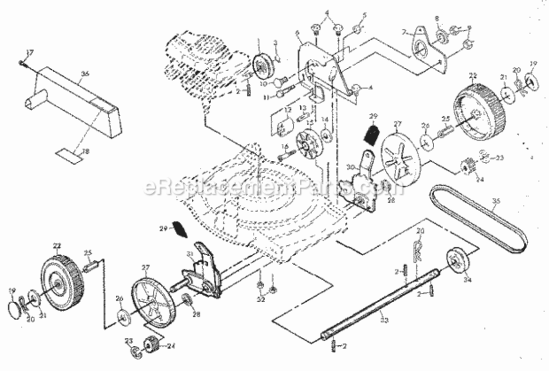 Page B Diagram and Parts List for 917378140  Craftsman Lawn Mower