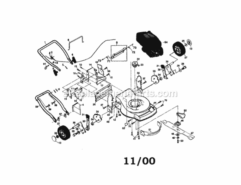 Page A Diagram and Parts List for 917378310  Craftsman Lawn Mower